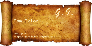 Gam Ixion névjegykártya